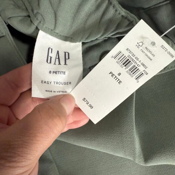 Gap Women’s Easy Crepe Trousers, Vintage Palm Green, 8 Petite 875732 - Picture 5 of 6